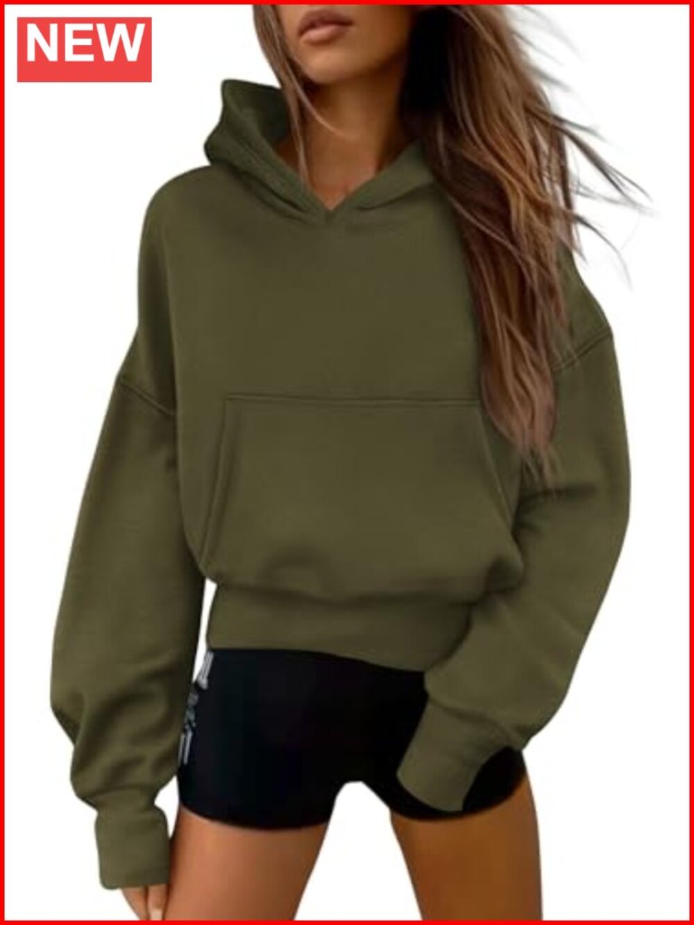 Women's Half Zip Cropped Hoodie Sweatshirt Fleece Lined Pullover